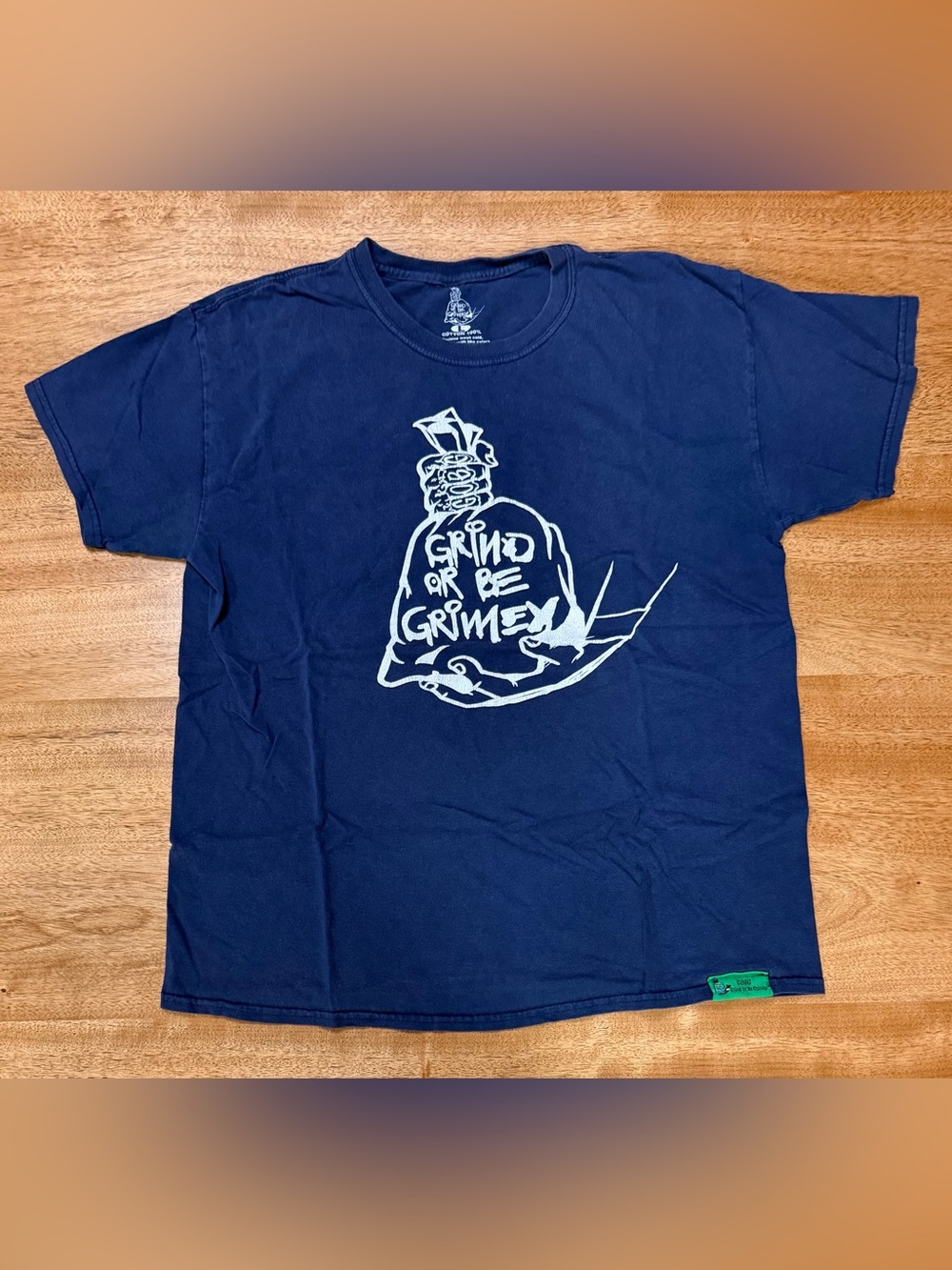 Grind Or Be Grimey - Men’s Short Sleeve T-Shirt | Dark Blue | Size Large